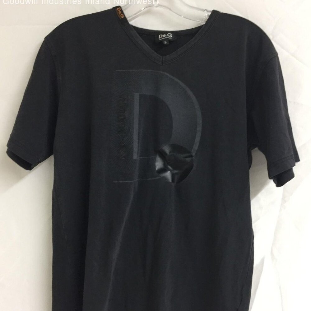 Dolce & Gabanna Women's Size L Black Logo Short Sleeve T-Shirt